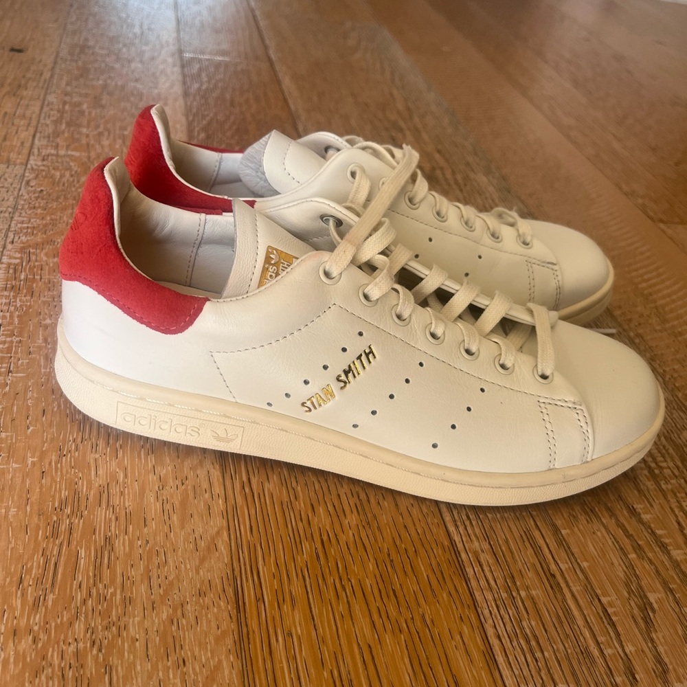 Adidas Stan Smith White and Red Shoes